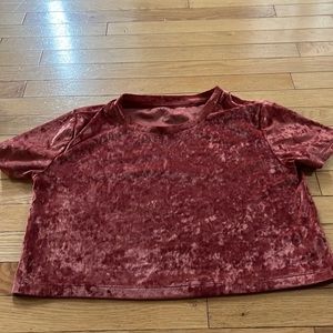 Burnt Orange Aeropostale Velvet Crop Shirt